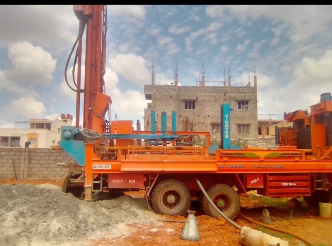 Borewell Drilling at Construction Plot