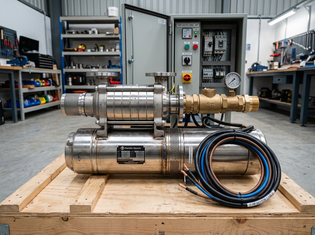 Submersible pump and motor solutions with control panel
